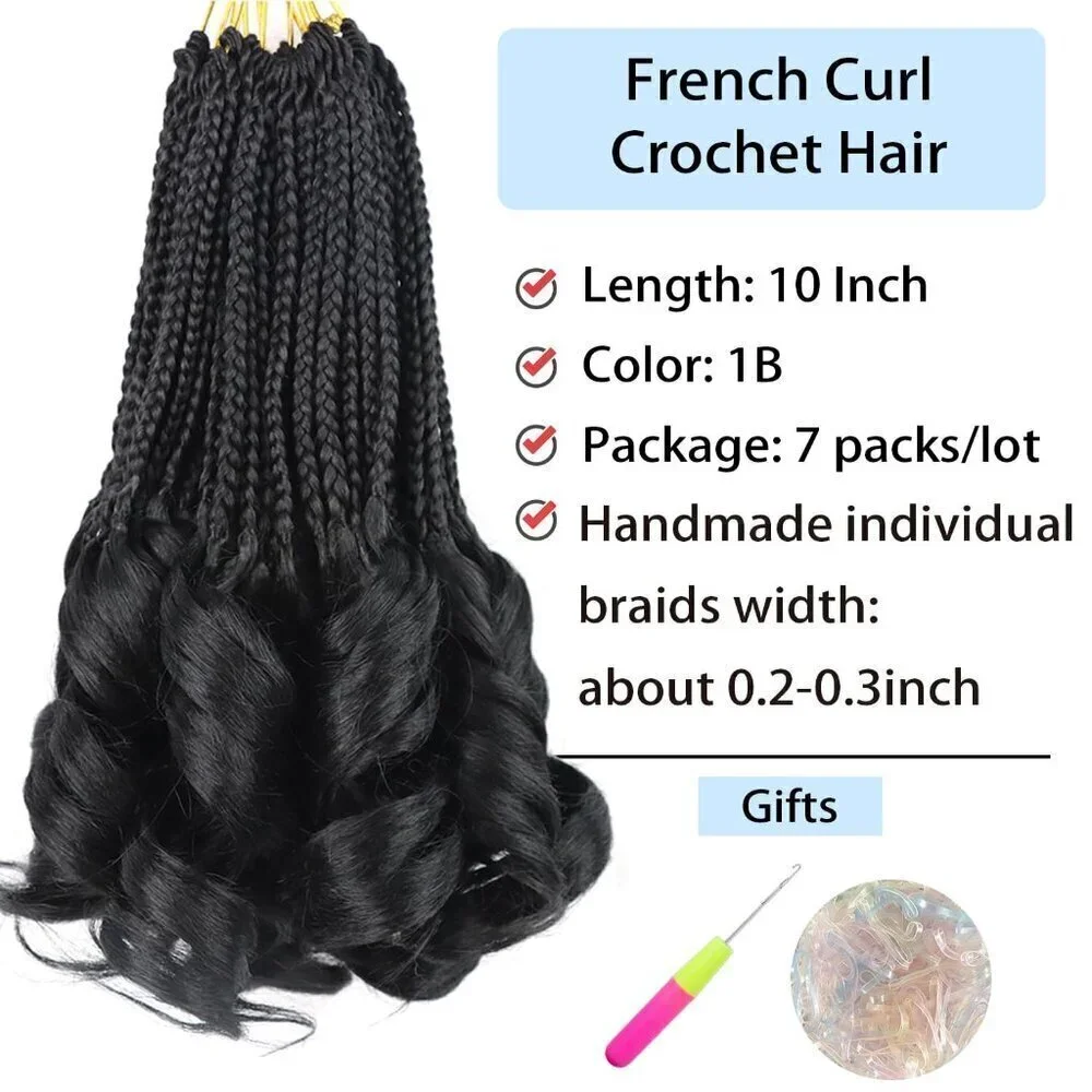 Crochet Hair for Women 10 Inch Crochet Braids Box Braids French Curl Braiding Ha